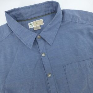 ExOfficio Shirt Mens XL Insect Shield Blue Button Down Long Sleeve Outdoor